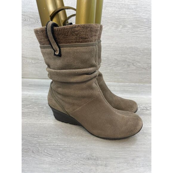 Merrell Lily J46132 Women's Boot Winter Mid-Calf Wedge Slouchy Suede 8.5 Brown - Picture 1 of 11
